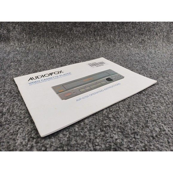 ORIGINAL AUDIOVOX VHS MODEL AVP-6750 MANUAL OPERATION INSTRUCTIONS - Picture 3 of 4